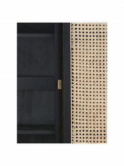 HKliving Armoire avec cannage et 2 portes coulissantes Rétro, larg. 95 x haut. 140 cm -Salle à manger Soldes Armoire avec cannage et 2 portes coulissantes Retro 5