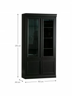 Armoire noire vitrée Organize, larg. 110 x haut. 215 cm 9 Armoire noire vitrée Organize, larg. 110 x haut. 215 cm -Salle à manger Soldes Armoire noire vitree Organize 2