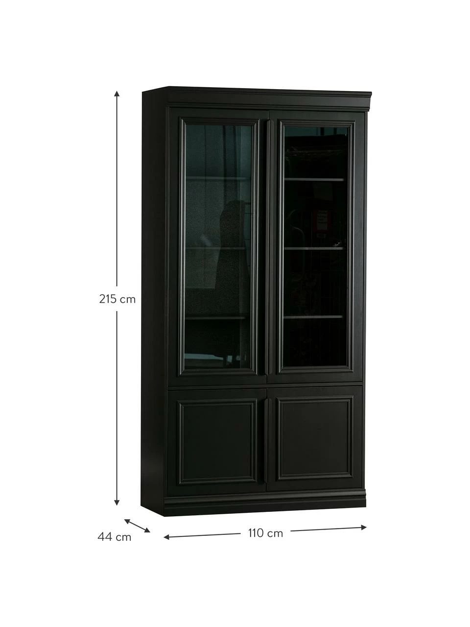 Armoire noire vitrée Organize, larg. 110 x haut. 215 cm 4 Armoire noire vitrée Organize, larg. 110 x haut. 215 cm – Image 3