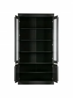 Armoire noire vitrée Organize, larg. 110 x haut. 215 cm 11 Armoire noire vitrée Organize, larg. 110 x haut. 215 cm -Salle à manger Soldes Armoire noire vitree Organize 4