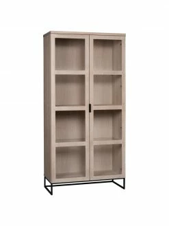 Rowico Armoire vitrée en bois Everett, larg. 95 x haut. 195 cm