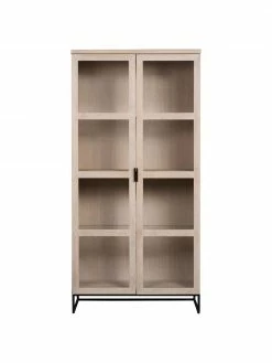 Rowico Armoire vitrée en bois Everett, larg. 95 x haut. 195 cm -Salle à manger Soldes Armoire vitree en bois Everett 3