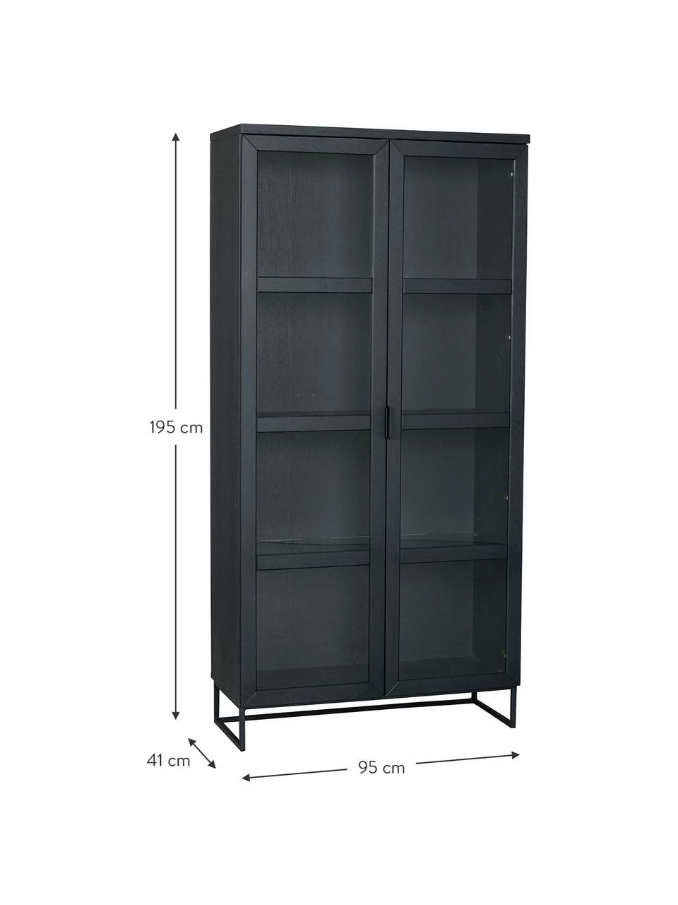 Rowico Armoire vitrée en bois Everett, larg. 95 x haut. 195 cm 5 Rowico Armoire vitrée en bois Everett, larg. 95 x haut. 195 cm – Image 3