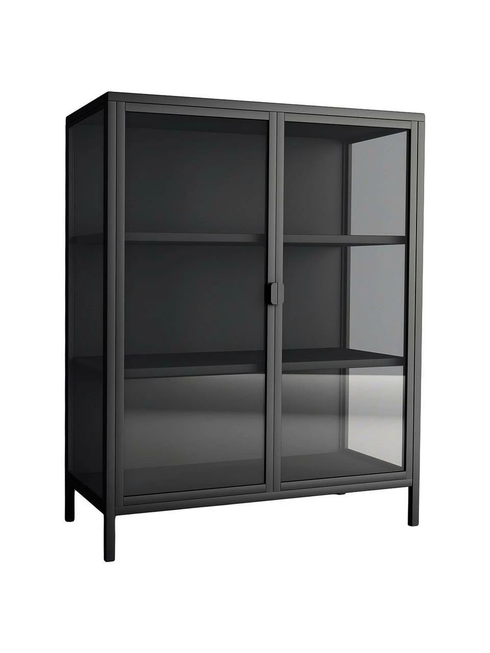 Armoire vitrée en métal noir Brisbane, larg. 80 x haut. 102 cm 3 Armoire vitrée en métal noir Brisbane, larg. 80 x haut. 102 cm