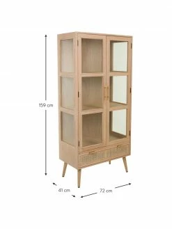 Armoire vitrée rustique Cayetana, larg. 72 x haut. 159 cm -Salle à manger Soldes Armoire vitree rustique Cayetana 2