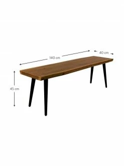 Dutchbone Banc à lignes bois naturel Alagon, larg. 140 x haut. 45 cm -Salle à manger Soldes Banc a lignes bois naturel Alagon 3