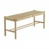 Banc bois beige avec cannage Ellan, larg. 110 x haut. 45 cm
