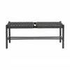 Banc bois noir avec cannage Ellan, larg. 110 x haut. 45 cm