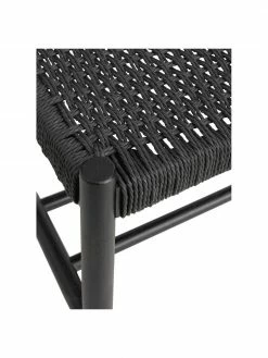 Banc bois noir avec cannage Ellan, larg. 110 x haut. 45 cm -Salle à manger Soldes Banc bois noir avec cannage Ellan 3