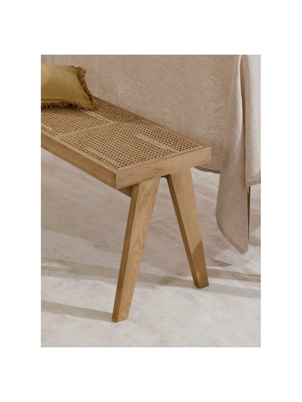 Westwing Collection Banc cannage Sissi, larg. 110 x haut. 48 cm 5 Westwing Collection Banc cannage Sissi, larg. 110 x haut. 48 cm – Image 3