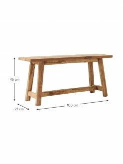 Westwing Collection Banc d&eacute;coratif teck recycl&eacute; Lawas, larg. 100 x haut. 46 cm -Salle à manger Soldes Banc decoratif teck recycle Lawas 2