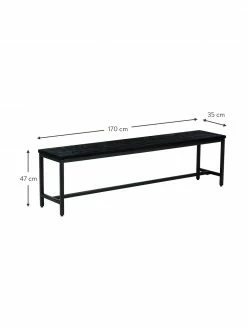 Westwing Collection Banc en bois de manguier massif Raw, larg. 170 x haut. 47 cmDisponibilité limitée -Salle à manger Soldes Banc en bois de manguier massif Raw 2