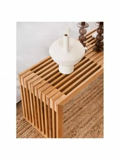 Banc en bois de teck Rib, larg. 104 x haut. 43 cm -Salle à manger Soldes Banc en bois de teck Rib 2