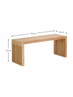 Banc en bois de teck Rib, larg. 104 x haut. 43 cm -Salle à manger Soldes Banc en bois de teck Rib 3