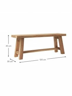 Westwing Collection Banc en bois de teck recyclé Dekorative, larg. 120 x haut. 45 cm 10 Westwing Collection Banc en bois de teck recyclé Dekorative, larg. 120 x haut. 45 cm -Salle à manger Soldes Banc en bois de teck recycle Dekorative 2