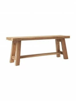 Westwing Collection Banc en bois de teck recyclé Dekorative, larg. 120 x haut. 45 cm