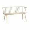 Banc en bois d'hévéa blanc crème Jolina, larg. 134 x haut. 76 cm