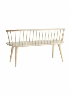 Banc en bois d'hévéa blanc crème Jolina, larg. 134 x haut. 76 cm -Salle à manger Soldes Banc en bois dhevea blanc creme Jolina 4