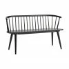 Banc en bois d'hévéa noir Jolina, larg. 134 x haut. 76 cm -Salle à manger Soldes Banc en bois dhevea noir Jolina