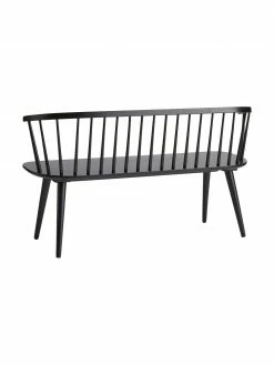 Banc en bois d'hévéa noir Jolina, larg. 134 x haut. 76 cm -Salle à manger Soldes Banc en bois dhevea noir Jolina 4
