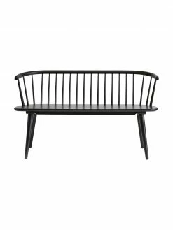 Banc en bois d'hévéa noir Jolina, larg. 134 x haut. 76 cm -Salle à manger Soldes Banc en bois dhevea noir Jolina 5