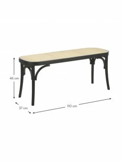 Westwing Collection Banc en cannage Franz, larg. 110 x haut. 47 cm -Salle à manger Soldes Banc en cannage Franz 2