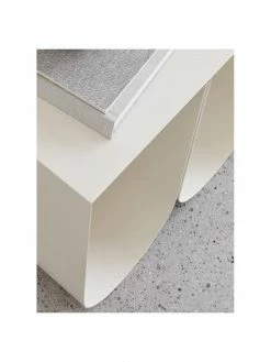 Banc métal blanc Curved, larg. 110 x long. 42 cm -Salle à manger Soldes Banc metal blanc Curved 2