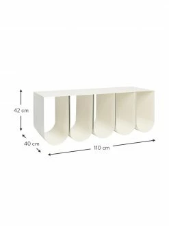 Banc métal blanc Curved, larg. 110 x long. 42 cm -Salle à manger Soldes Banc metal blanc Curved 3