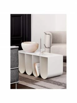 Banc métal blanc Curved, larg. 110 x long. 42 cm -Salle à manger Soldes Banc metal blanc Curved 5