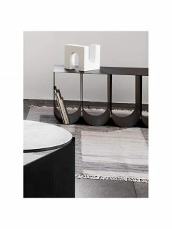 Banc m&eacute;tal noir Curved, larg. 110 x long. 42 cm -Salle à manger Soldes Banc metal noir Curved 2