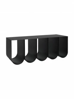 Banc métal noir Curved, larg. 110 x long. 42 cm