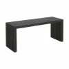 Banc moderne bois massif acajou noir Rib, larg. 104 x haut. 43 cm -Salle à manger Soldes Banc moderne bois massif acajou noir Rib