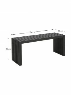 Banc moderne bois massif acajou noir Rib, larg. 104 x haut. 43 cm -Salle à manger Soldes Banc moderne bois massif acajou noir Rib 3