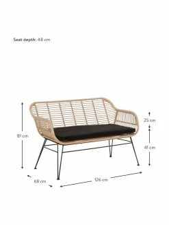Westwing Collection Banquette en polyrotin Costa, larg. 126 x haut. 81 cm -Salle à manger Soldes Banquette en polyrotin Costa 2
