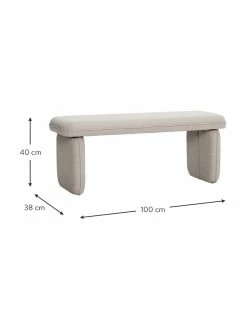 Hübsch Banquette rembourrée beige Mellow, larg. 100 x haut. 40 cmDisponibilité limitée -Salle à manger Soldes Banquette rembourree beige Mellow 2