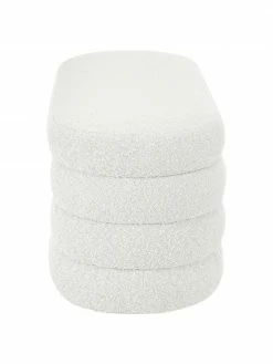 Westwing Collection Banquette tissu bouclé blanc crème Alto, larg. 110 x haut. 47 cm -Salle à manger Soldes Banquette tissu boucle blanc creme Alto 5