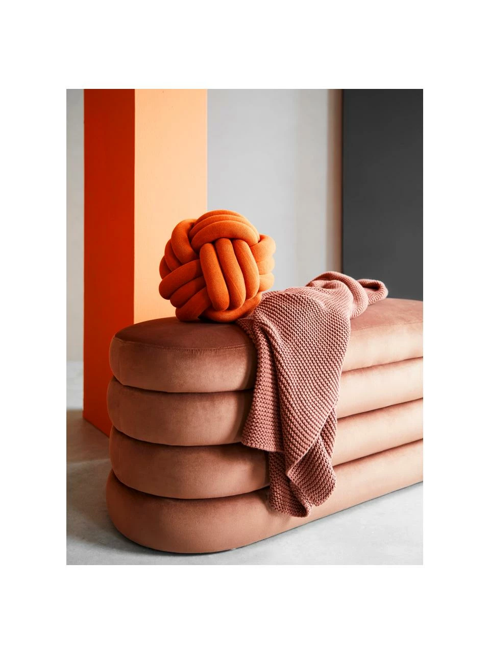 Westwing Collection Banquette velours brun Alto, larg. 110 x haut. 47 cm 5 Westwing Collection Banquette velours brun Alto, larg. 110 x haut. 47 cm – Image 3