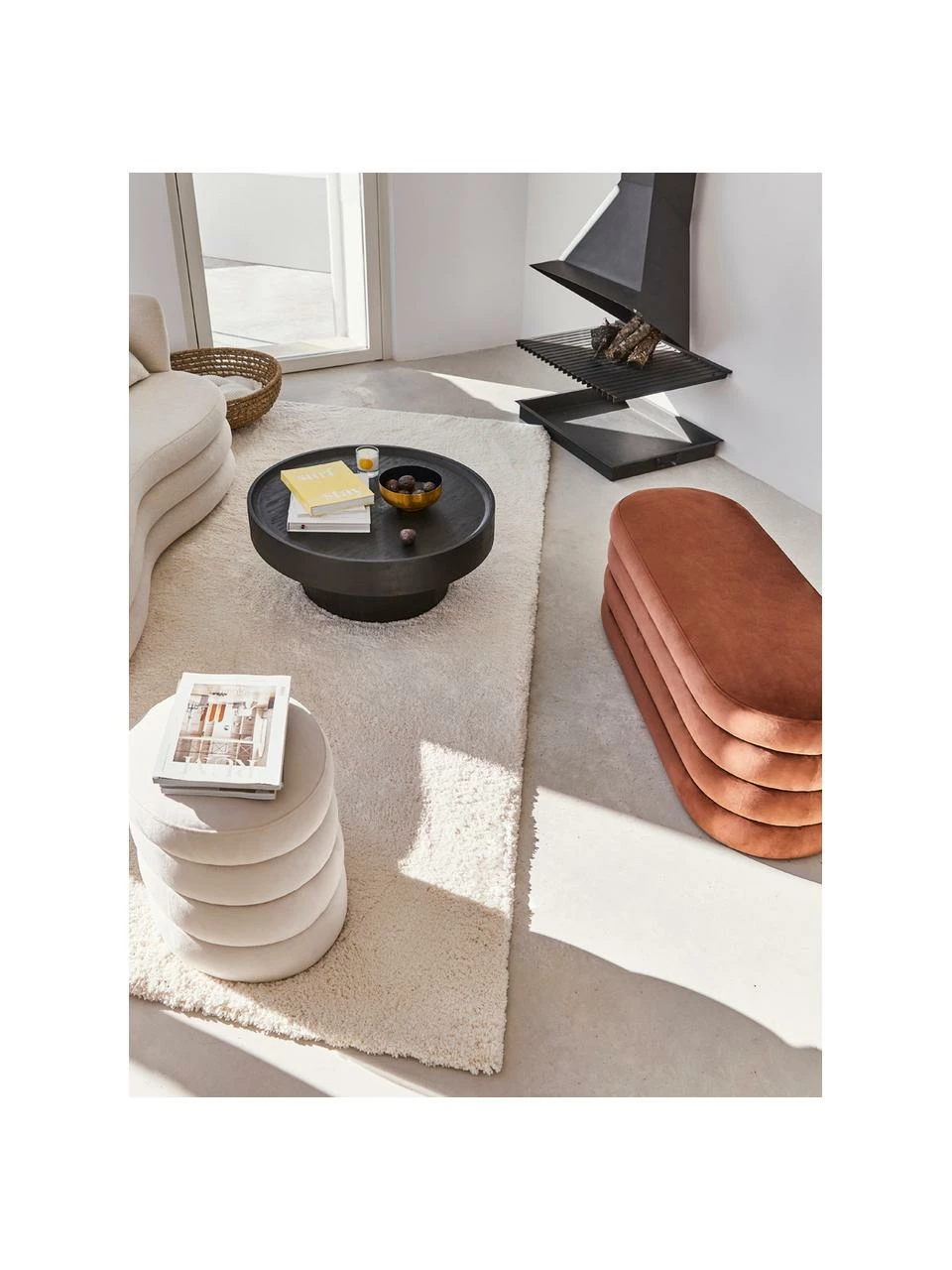 Westwing Collection Banquette velours brun Alto, larg. 110 x haut. 47 cm 6 Westwing Collection Banquette velours brun Alto, larg. 110 x haut. 47 cm – Image 4