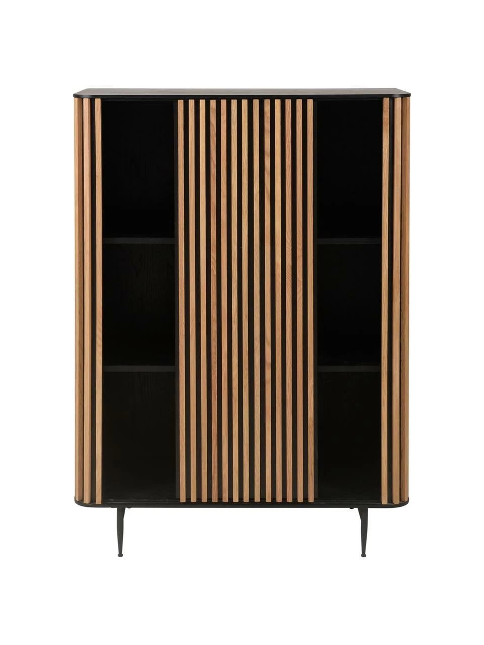 Buffet haut design placage bois de chêne Linea, larg. 98 x haut. 135 cm 8 Buffet haut design placage bois de chêne Linea, larg. 98 x haut. 135 cm – Image 6