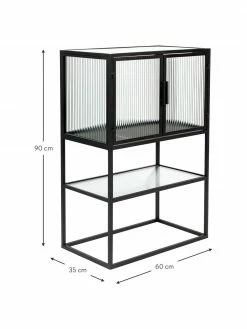 Dutchbone Buffet haut métal noir Boli, larg. 60 x haut. 90 cm 10 Dutchbone Buffet haut métal noir Boli, larg. 60 x haut. 90 cm -Salle à manger Soldes Buffet haut metal noir Boli 8