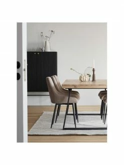 Rowico Buffet haut noir Halifax, larg. 100 x haut. 140 cm -Salle à manger Soldes Buffet haut noir Halifax 4