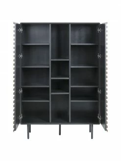 Buffet haut plaqué noyer Kesia, Larg. 105 x haut. 155 cm -Salle à manger Soldes Buffet haut plaque noyer Kesia 4