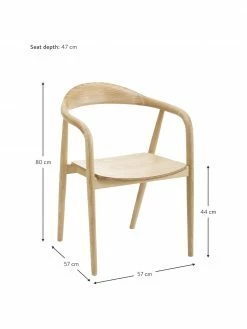 Westwing Collection Chaise à accoudoirs bois massif Angelina, larg. 57 x prof. 57 cm 11 Westwing Collection Chaise à accoudoirs bois massif Angelina, larg. 57 x prof. 57 cm -Salle à manger Soldes Chaise a accoudoirs bois massif Angelina 9