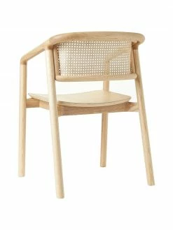 Westwing Collection Chaise à accoudoirs cannage Gali, larg. 56 x prof. 55 cm -Salle à manger Soldes Chaise a accoudoirs cannage Gali 5