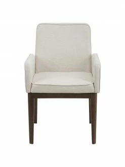 Westwing Collection Chaise à accoudoirs rembourrée couleur crème Koga, larg. 54 x haut. 86 cm -Salle à manger Soldes Chaise a accoudoirs rembourree couleur creme Koga 9