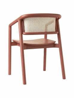 Westwing Collection Chaise à accoudoirs terracotta cannage Gali, larg. 56 x prof. 55 cm -Salle à manger Soldes Chaise a accoudoirs terracotta cannage Gali 5