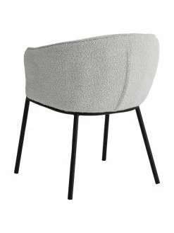 Chaise à accoudoirs tissu bouclé gris Feels, larg. 64 x prof. 60 cm -Salle à manger Soldes Chaise a accoudoirs tissu boucle gris Feels 5