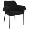 Chaise à accoudoirs tissu bouclé noir Effekt, 2 pièces, larg. 73 x prof. 54 cm