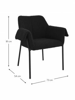 Chaise à accoudoirs tissu bouclé noir Effekt, 2 pièces, larg. 73 x prof. 54 cm 10 Chaise à accoudoirs tissu bouclé noir Effekt, 2 pièces, larg. 73 x prof. 54 cm -Salle à manger Soldes Chaise a accoudoirs tissu boucle noir Effekt 2 pieces 2
