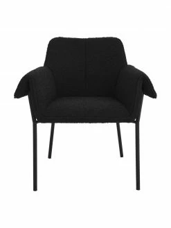Chaise à accoudoirs tissu bouclé noir Effekt, 2 pièces, larg. 73 x prof. 54 cm 11 Chaise à accoudoirs tissu bouclé noir Effekt, 2 pièces, larg. 73 x prof. 54 cm -Salle à manger Soldes Chaise a accoudoirs tissu boucle noir Effekt 2 pieces 3